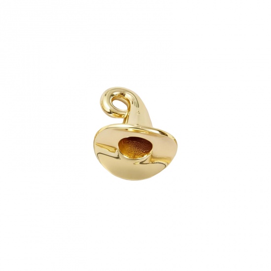 Изображение 2 PCs Eco-friendly Brass Charms 18K Real Gold Plated Halloween Witch Hat 3D 19mm x 19mm