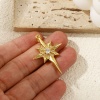 Bild von 1 Stück Umweltfreundlich Messing Galaxis Anhänger 18K Echtgold plattiert Stern Micro Pave Klar Kubischer Zirkon 4cm x 2.6cm