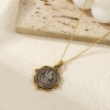 Bild von 1 Stück Messing Religiös Anhänger Antiksilber Antik Bronze Mixefarbe St. Benedikt-Medaille Doppelseitig Grün Kubischer Zirkon 3.2cm x 2.6cm