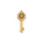 1 Piece Eco-friendly PVD Vacuum Plating 304 Stainless Steel Charms 18K Gold Plated Key Flower Hollow Clear Rhinestone 29mm x 11mm の画像