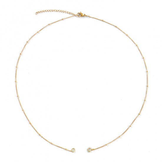 Picture of Wholesale Curb Link Chain Necklace, 18K Real Gold Plated 304 Stainless Steel, Unisex Eco-friendly PVD Vacuum Plating Waterproof Anti-Tarnish Hypoallergenic Exquisite Minimalist Gift Jewelry For Retailer, 45cm(17.7") long, Chain Size: 1mm, 1 Piece