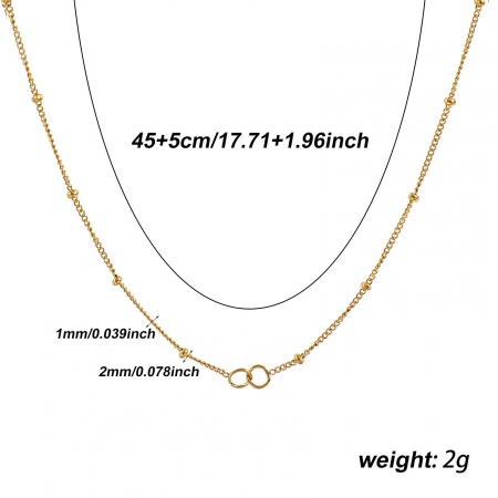 Picture of Wholesale Curb Link Chain Necklace, 18K Real Gold Plated 304 Stainless Steel, Unisex Eco-friendly PVD Vacuum Plating Waterproof Anti-Tarnish Hypoallergenic Exquisite Minimalist Gift Jewelry For Retailer, 45cm(17.7") long, Chain Size: 1mm, 1 Piece