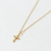 Picture of 1 Piece Sterling Silver Religious Pendant Charm Necklace 18K Gold Plated Cross Clear Cubic Zirconia Micro Pave 40cm(15.7") + 5cm(2") long