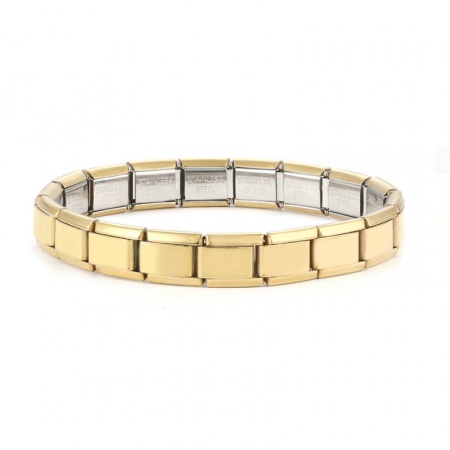 Picture of 1 Piece 304 Stainless Steel Italian Charm Links Modular Bracelets Gold Plated Detachable 18cm(7.1") long
