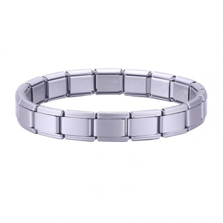 Picture of 1 Piece 304 Stainless Steel Italian Charm Links Modular Bracelets Mauve Matte Detachable 18cm(7.1") long