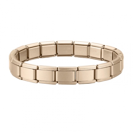 Picture of 1 Piece 304 Stainless Steel Italian Charm Links Modular Bracelets Light Gold Matte Detachable 18cm(7.1") long