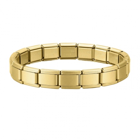 Picture of 1 Piece 304 Stainless Steel Italian Charm Links Modular Bracelets Golden Matte Detachable 18cm(7.1") long
