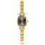 Immagine di 1 Pz 304 Acciaio Inossidabile Elegante & Casual Orologio da Polso Modulare con Collegamenti a Charm Italiano Oro Placcato Nero Quadrato 18.5cm Lunghezza