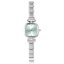 Immagine di 1 Pz 304 Acciaio Inossidabile Elegante & Casual Orologio da Polso Modulare con Collegamenti a Charm Italiano Tono Argento Verde Chiaro Quadrato 18.5cm Lunghezza