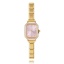 Picture of 1 Piece 304 Stainless Steel Stylish & Casual Italian Charm Links Modular Wrist Watch Gold Plated Pink Octagon Clear Rhinestone 18.5cm(7 2/8") long