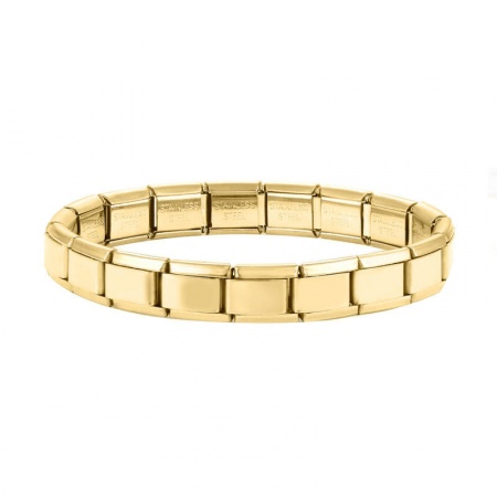 1 Unidad 304 Acero Inoxidable Sencillo Pulseras Modulares con Eslabones Italianos Chapado en Oro Desmontable 18cm longitud