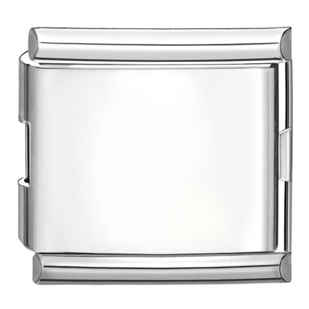 Picture of 1 Piece 304 Stainless Steel Italian Charm Links For DIY Bracelet Jewelry Making Silver Tone Square 20mm x 20mm