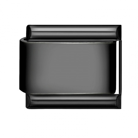 Picture of 1 Piece 304 Stainless Steel Italian Charm Links For DIY Bracelet Jewelry Making Black Rectangle 10mm x 9mm