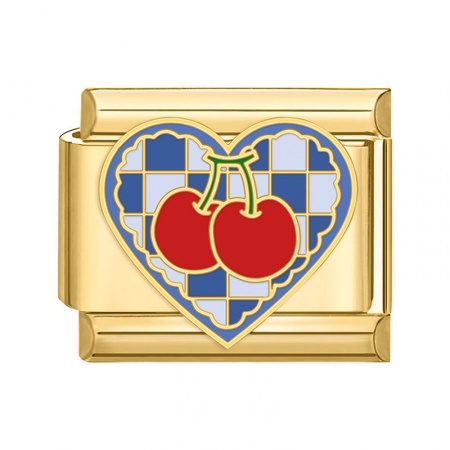 Immagine di 1 Pz 304 Acciaio Inossidabile San Valentino Bracciale con Charm Italiano a Maglie, Creazione di Gioielli Fai-da-te Oro Placcato Multicolore Rettangolo Cuore 10mm x 9mm