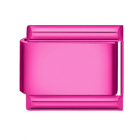Picture of 1 Piece 304 Stainless Steel Italian Charm Links For DIY Bracelet Jewelry Making Fuchsia Rectangle 10mm x 9mm