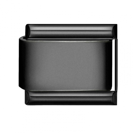 Picture of 1 Piece 304 Stainless Steel Italian Charm Links For DIY Bracelet Jewelry Making Black Rectangle 10mm x 9mm