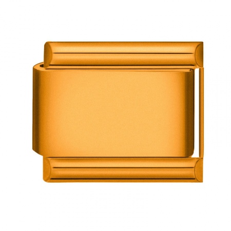 Picture of 1 Piece 304 Stainless Steel Italian Charm Links For DIY Bracelet Jewelry Making Orange Rectangle 10mm x 9mm