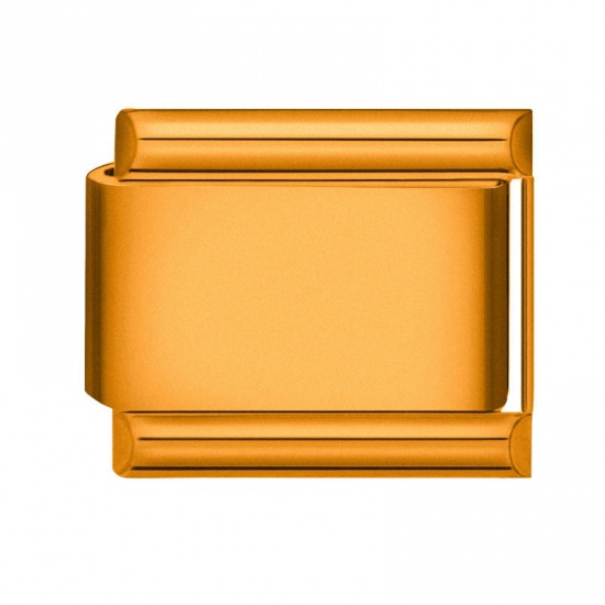 Изображение 1 Piece 304 Stainless Steel Italian Charm Links For DIY Bracelet Jewelry Making Orange Rectangle 10mm x 9mm