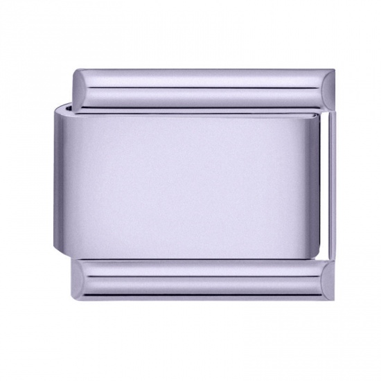 Изображение 1 Piece 304 Stainless Steel Italian Charm Links For DIY Bracelet Jewelry Making Mauve Rectangle 10mm x 9mm