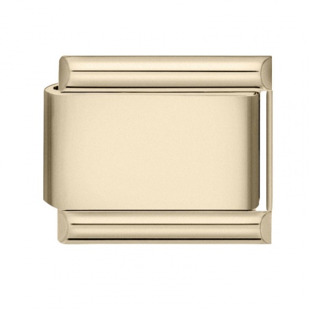 Picture of 1 Piece 304 Stainless Steel Italian Charm Links For DIY Bracelet Jewelry Making Champagne Rectangle 10mm x 9mm