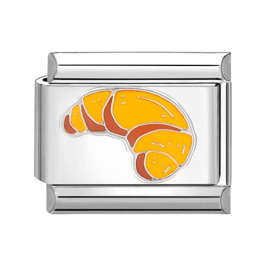 Image de 1 Pièce Bracelet à Maillons Breloques Italiens Accessories de Fabrication de Bracelets Bijoux DIY en 304 Acier Inoxydable Argent Mat Jaune Rectangle Pain 10mm x 9mm