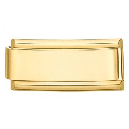 Picture of 1 Piece 304 Stainless Steel Italian Charm Links For DIY Bracelet Jewelry Making Gold Plated Rectangle 20mm x 9mm