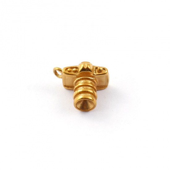 Immagine di 1 Pz Placcatura Sottovuoto PVD Ecologica Impermeabile Anti-Ossidante Ipoallergenico 304 Acciaio Inossidabile Viaggio Ciondoli 18K Vero Oro Placcato Camera 3D 13mm x 8mm