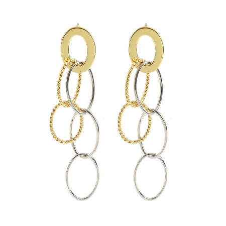 1 Pair Eco-friendly Stylish Exquisite 18K Real Gold Plated Brass Oval Tassel Earrings For Women Gift 3.8cm x 1.7cm, Post/ Wire Size: 0.8mm(20 gauge)