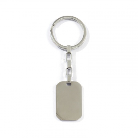 Picture of 1 Piece Eco-friendly 304 Stainless Steel Blank Stamping Tags Keychain & Keyring Silver Tone Octagon Mirror Polishing 9.5cm x 3.2cm