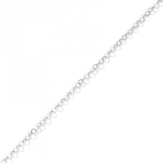 Immagine di 10 M Ecologico 304 Acciaio Inossidabile Rollo Catena Per Risultati di Creazione di Gioielli Fai-da-te Fatti a Mano Tono Argento 2mm
