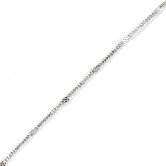 Immagine di 10 M Ecologico 304 Acciaio Inossidabile Catena del Barbazzale Per Risultati di Creazione di Gioielli Fai-da-te Fatti a Mano Tono Argento 2mm