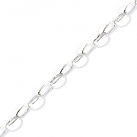 Immagine di 10 M Ecologico 304 Acciaio Inossidabile Catena a Graffetta Per Risultati di Creazione di Gioielli Fai-da-te Fatti a Mano Tono Argento 4.5mm