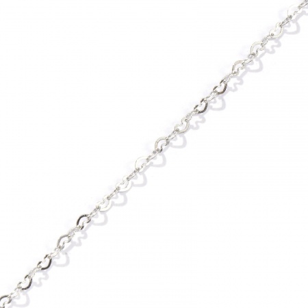 Immagine di 10 M Ecologico 304 Acciaio Inossidabile Catena a Cavo Per Risultati di Creazione di Gioielli Fai-da-te Fatti a Mano Cuore Tono Argento 2mm
