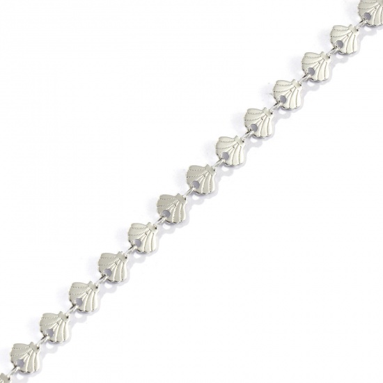 Immagine di 10 M Ecologico 304 Acciaio Inossidabile Catena a Maglia Fatta a Mano Per Risultati di Creazione di Gioielli Fai-da-te Fatti a Mano Tono Argento 6mm