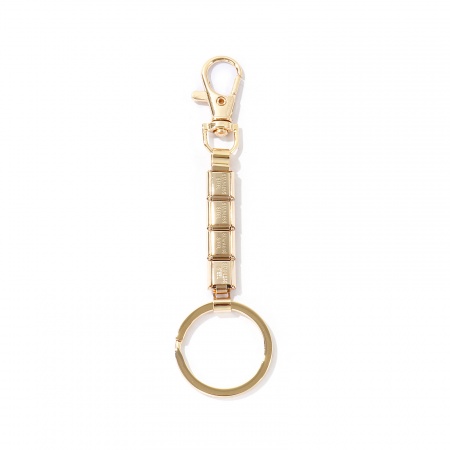 Picture of 1 Piece 304 Stainless Steel Italian Charm Keychain & Keyring Wholesale Light Golden Detachable 10cm x 3cm