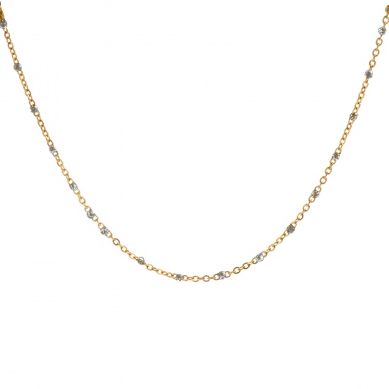 Immagine di 10 M Placcatura Sottovuoto PVD Ecologica 304 Acciaio Inossidabile Catena a Cavo Per Risultati di Creazione di Gioielli Fai-da-te Fatti a Mano Placcato Oro 18K Grigio Smalto 1.7mm