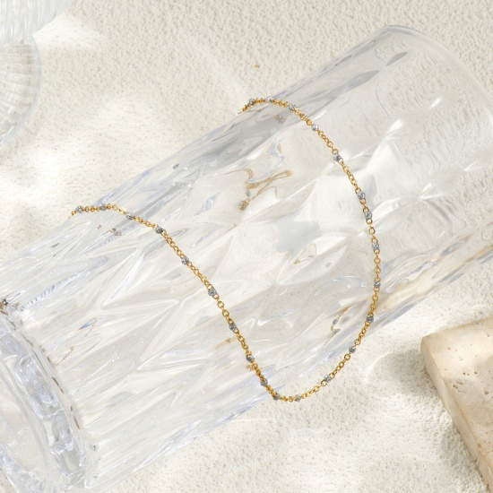 Immagine di 10 M Placcatura Sottovuoto PVD Ecologica 304 Acciaio Inossidabile Catena a Cavo Per Risultati di Creazione di Gioielli Fai-da-te Fatti a Mano Placcato Oro 18K Grigio Smalto 1.7mm