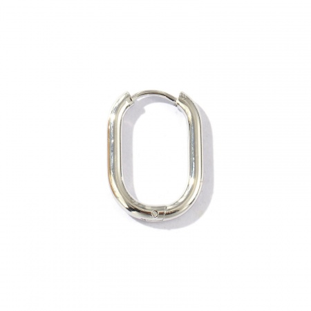 Imagen de Exquisito Minimalista Aros De Aro Abrazador Al Por Mayor, Óvalo Platino Real Chapado Latón, Mujeres Respetuoso del Medio Ambiente Regalo Suministro de Joyería, 21mm x 15mm, Tamaño del Poste/Cable: 1mm(18 gauge), 2 Unidades