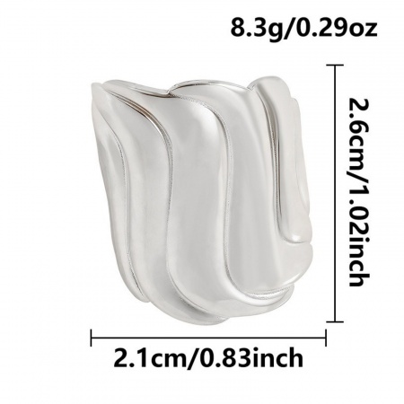Picture of Wholesale Women's Gift Shell Open Adjustable Rings, Silver Tone 304 Stainless Steel, Eco-friendly Ocean Jewelry Stylish Jewelry Supply, 17mm(US Size 6.5), 1 Piece