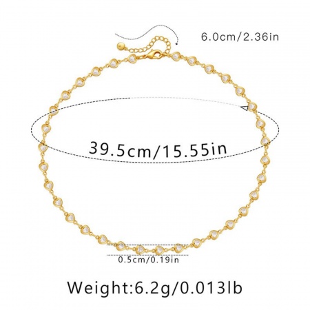 Image de Colliers En Gros Plaqué Or 18K en Laiton, Chaînes, aux Femmes Simple Style Ins Cadeau Bijoux pour Détaillants 39.5cm + 6cm long, 1 Pièce