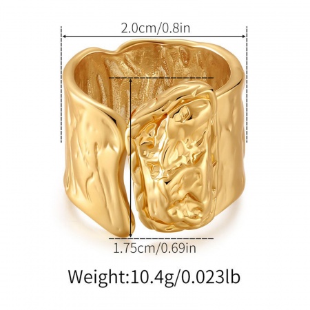 Bild von Großhandel Frauen Geschenk Offen Verstellbar Ring, 18K Vergoldet Messing, Stilvoll Retro Schmuckbedarf, 17.3mm（US Größe:7), 1 Stück
