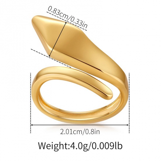 Picture of Wholesale Women's Gift Open Adjustable Rings, 18K Gold Plated Brass, Stylish Retro Jewelry Supply, 17.3mm(US Size 7), 1 Piece