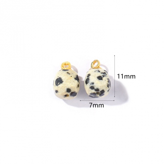 Bild von 5 Stück Edelstein & Messing Charms Großhandel 18K Vergoldet Beige Würfel Facettiert 11mm x 7mm