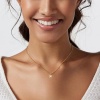 Picture of Wholesale Rectangle Clear Cubic Zirconia Pendant Charm Necklace, 18K Gold Plated Brass Link Cable Chain, Women's Simple Stylish Gift Jewelry For Retailer, 40cm(15.7") + 5cm(2") long, 1 Piece