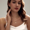 Picture of Wholesale Rectangle Clear Cubic Zirconia Pendant Charm Necklace, 18K Gold Plated Brass Link Cable Chain, Women's Simple Stylish Gift Jewelry For Retailer, 40cm(15.7") + 5cm(2") long, 1 Piece