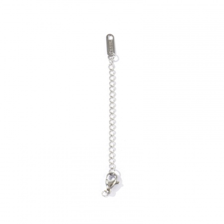 Picture of 10 PCs Eco-friendly 304 Stainless Steel Extender Chain Wholesale For Necklace Bracelet Jewelry Making Silver Tone With Lobster Claw Clasp 7.5cm(3") long, Usable Chain Length: 5cm(2")