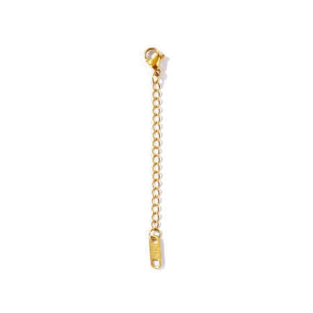 Picture of 10 PCs Eco-friendly PVD 304 Stainless Steel Extender Chain Wholesale For Necklace Bracelet Jewelry Making 18K Real Gold Plated With Lobster Claw Clasp 8cm(3 1/8") long, Usable Chain Length: 5cm(2")