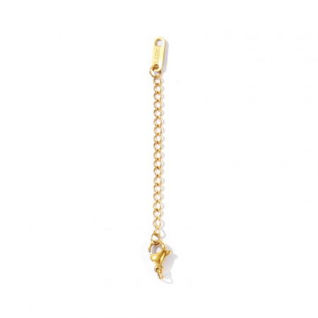 Picture of 10 PCs Eco-friendly PVD 304 Stainless Steel Extender Chain Wholesale For Necklace Bracelet Jewelry Making 18K Real Gold Plated With Lobster Claw Clasp 7.5cm(3") long, Usable Chain Length: 5cm(2")