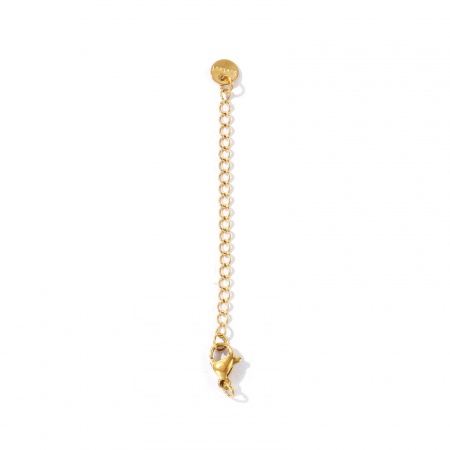 Picture of 10 PCs Eco-friendly PVD 304 Stainless Steel Extender Chain Wholesale For Necklace Bracelet Jewelry Making 18K Real Gold Plated With Lobster Claw Clasp 7cm(2 6/8") long, Usable Chain Length: 5cm(2")