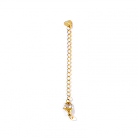 Picture of 10 PCs Eco-friendly PVD 304 Stainless Steel Extender Chain Wholesale For Necklace Bracelet Jewelry Making 18K Real Gold Plated With Lobster Claw Clasp 7cm(2 6/8") long, Usable Chain Length: 5cm(2")